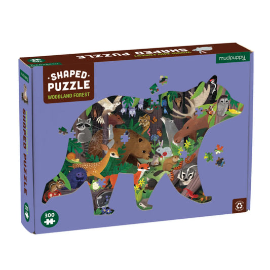 Woodland Forest Bear Shaped Puzzle, 300 Piece - Alder & Alouette