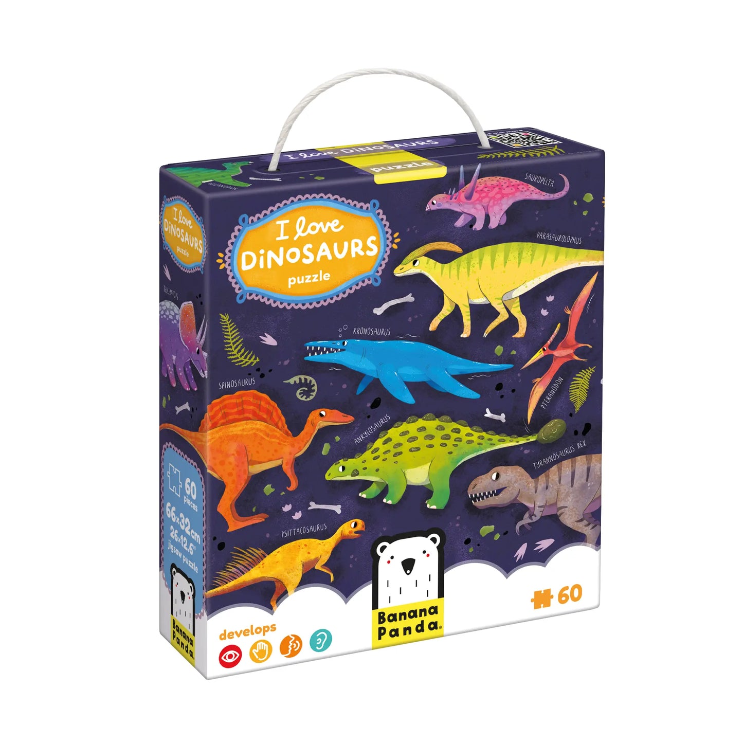 Dinosaur Floor Puzzle - I Love Dinosaurs for Kids, 60-piece - Alder & Alouette