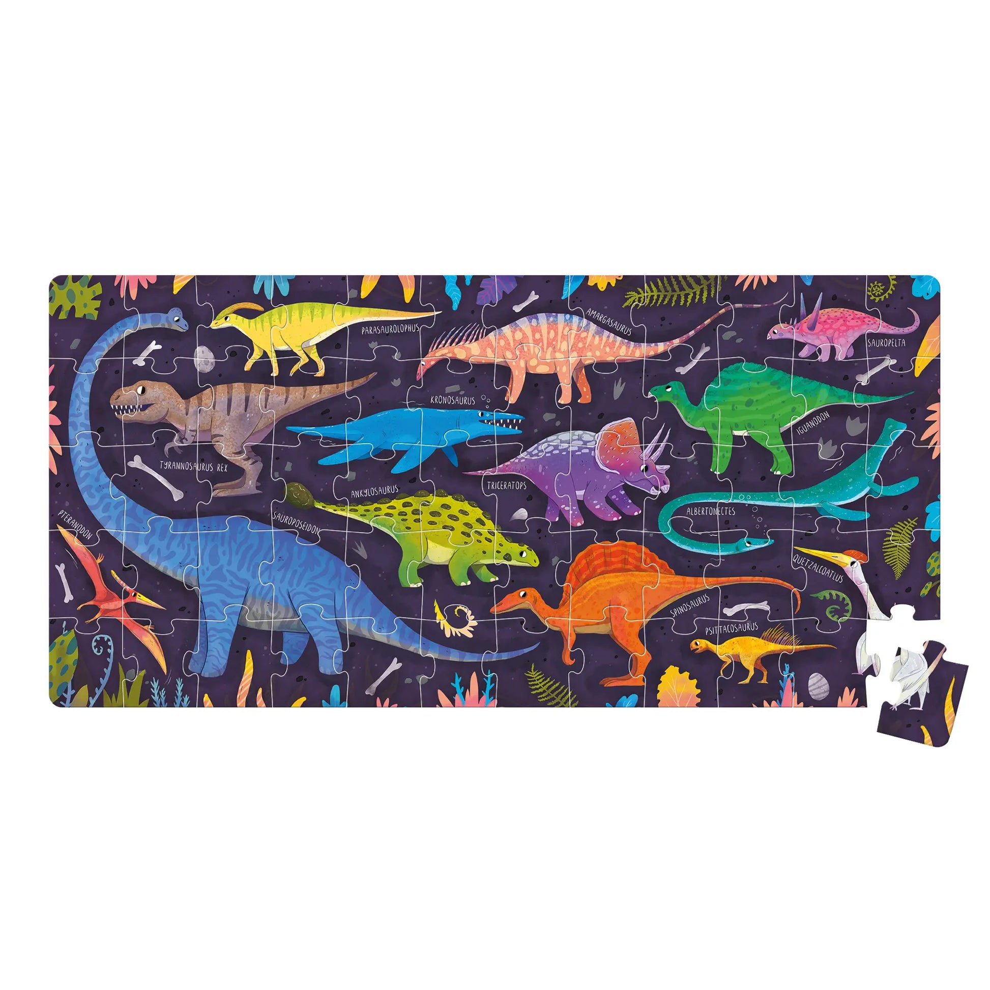 Dinosaur Floor Puzzle - I Love Dinosaurs for Kids, 60-piece - Alder & Alouette