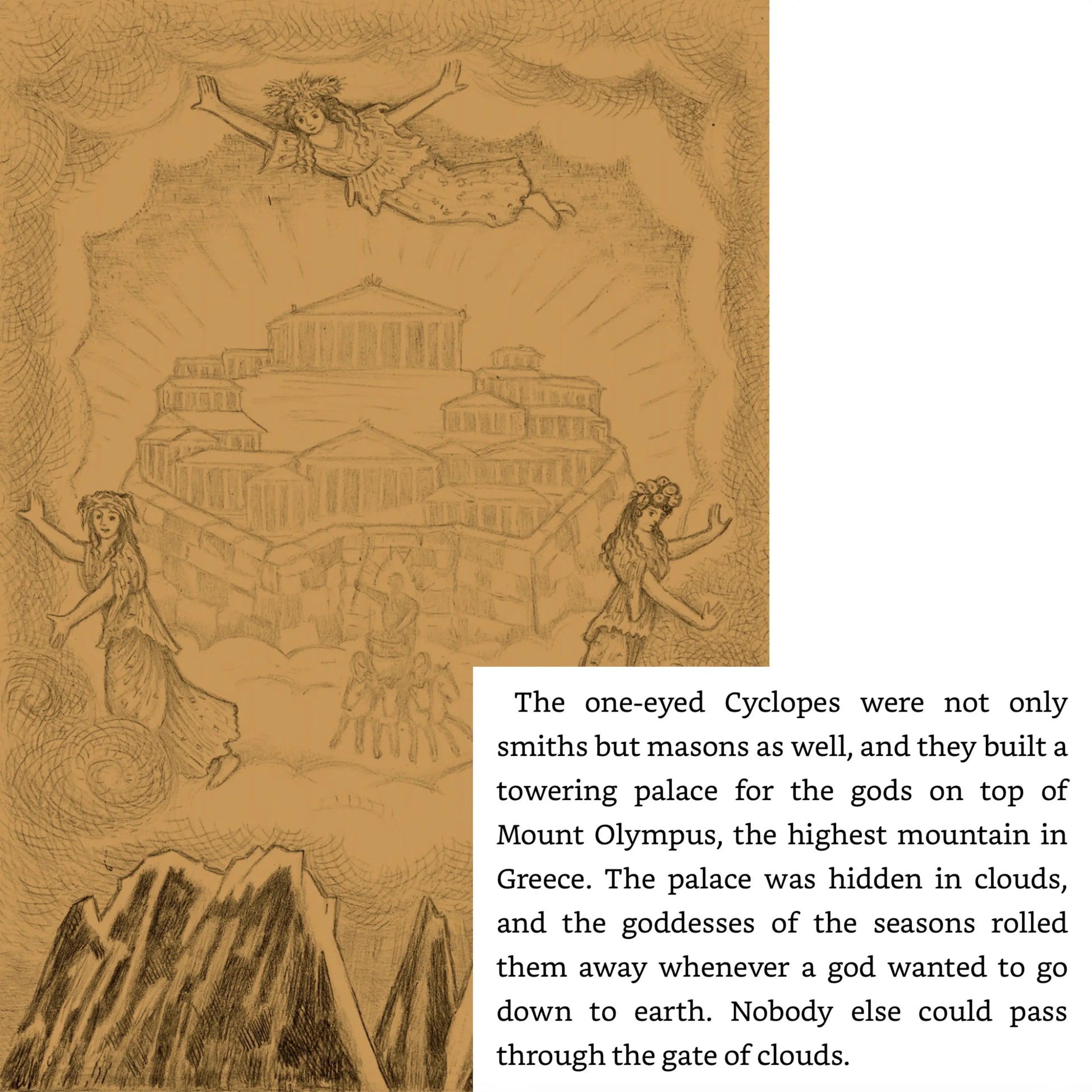 D'Aulaire's Book of Greek Myths - Mount Olympus - Alder & Alouette