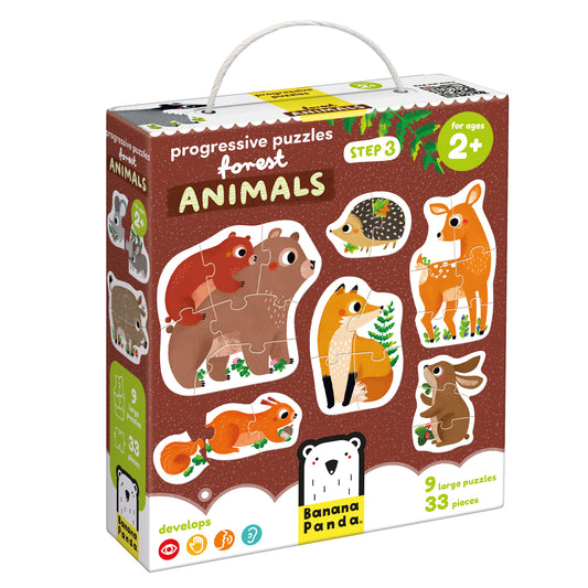 Progressive Puzzles for Toddlers - Forest Animals