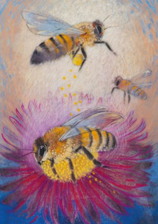 Art Postcard - Loes Botman - Bees