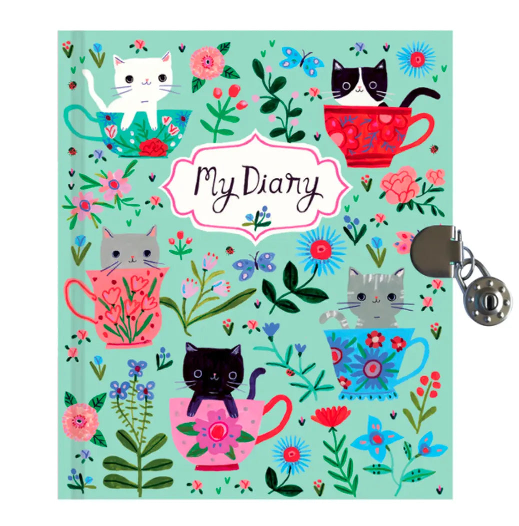 Teacup Diary with lock and keys - Alder & Alouette