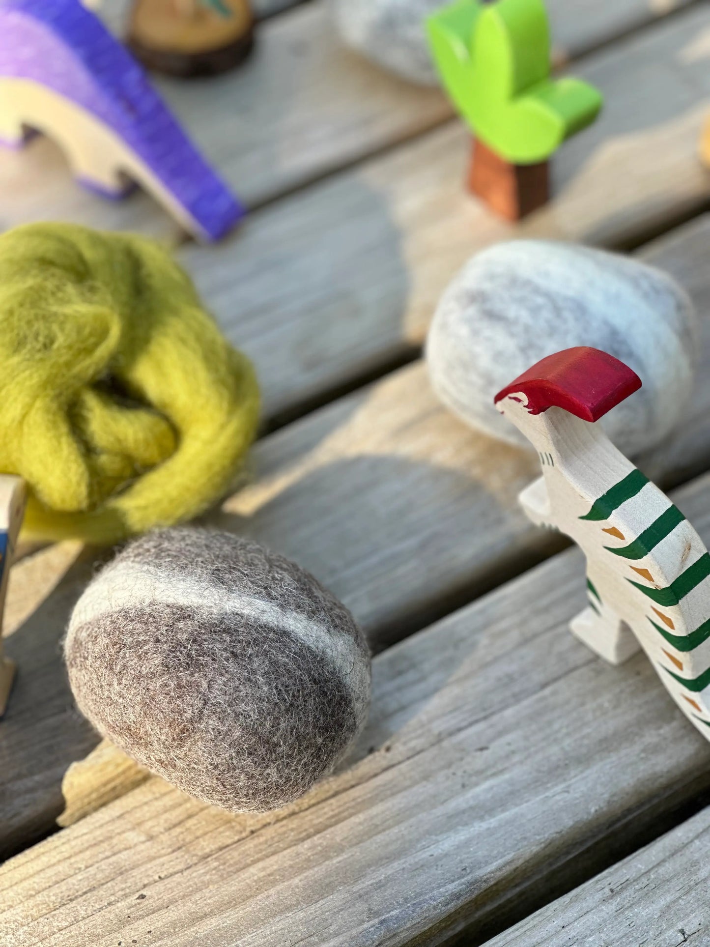 Pretend Play Props - Felted Rocks