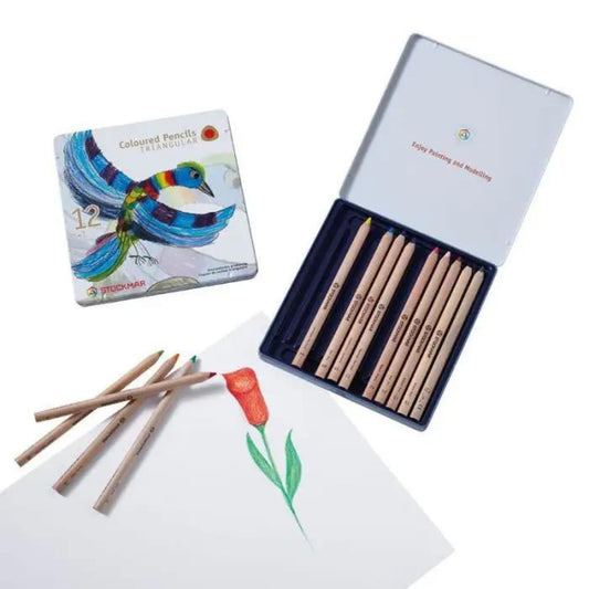 Color Pencils + graphite 12-count - Stockmar Triangular Set - Alder & Alouette
