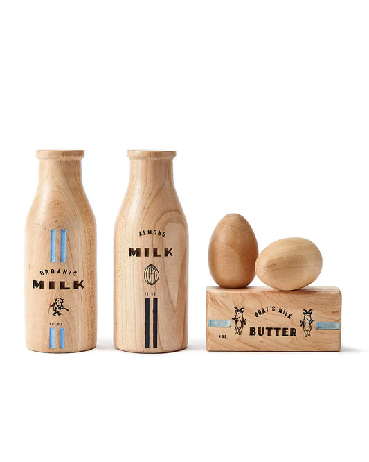 Wooden Toys - Dairy Play Food Set - Alder & Alouette