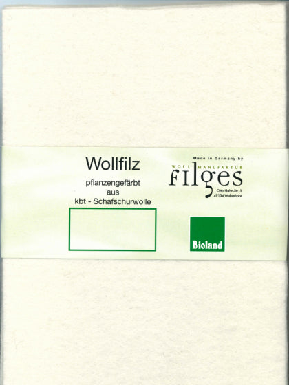 Filges Bioland Wool Felt in Natural - 5 Sheets