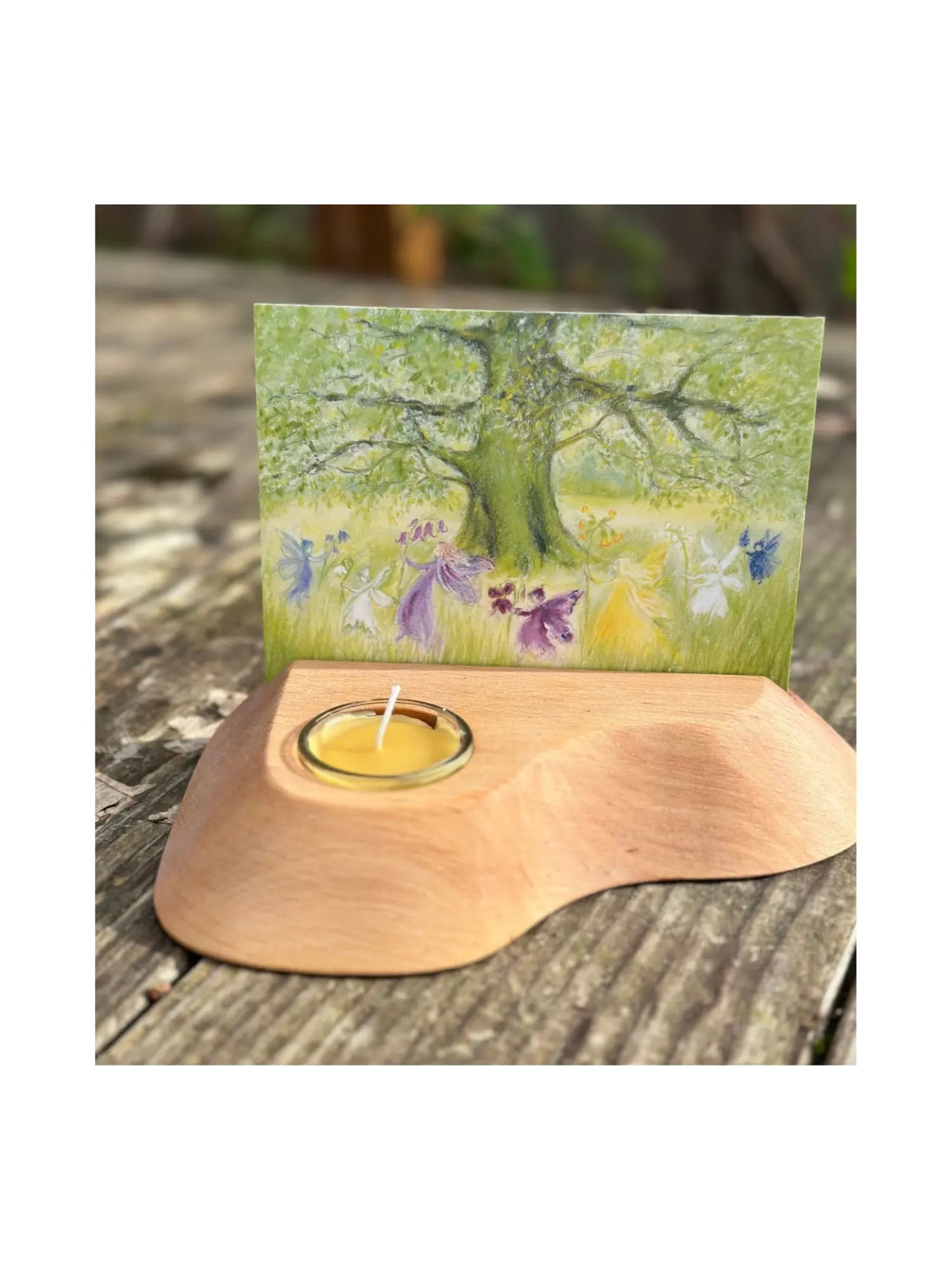 Waldorf Postcard Holder with Tea Light Candle - Alder & Alouette