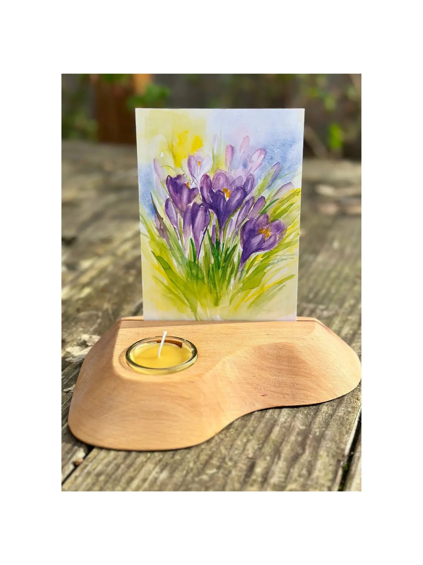 Waldorf Postcard Holder with Tea Light Candle - Alder & Alouette