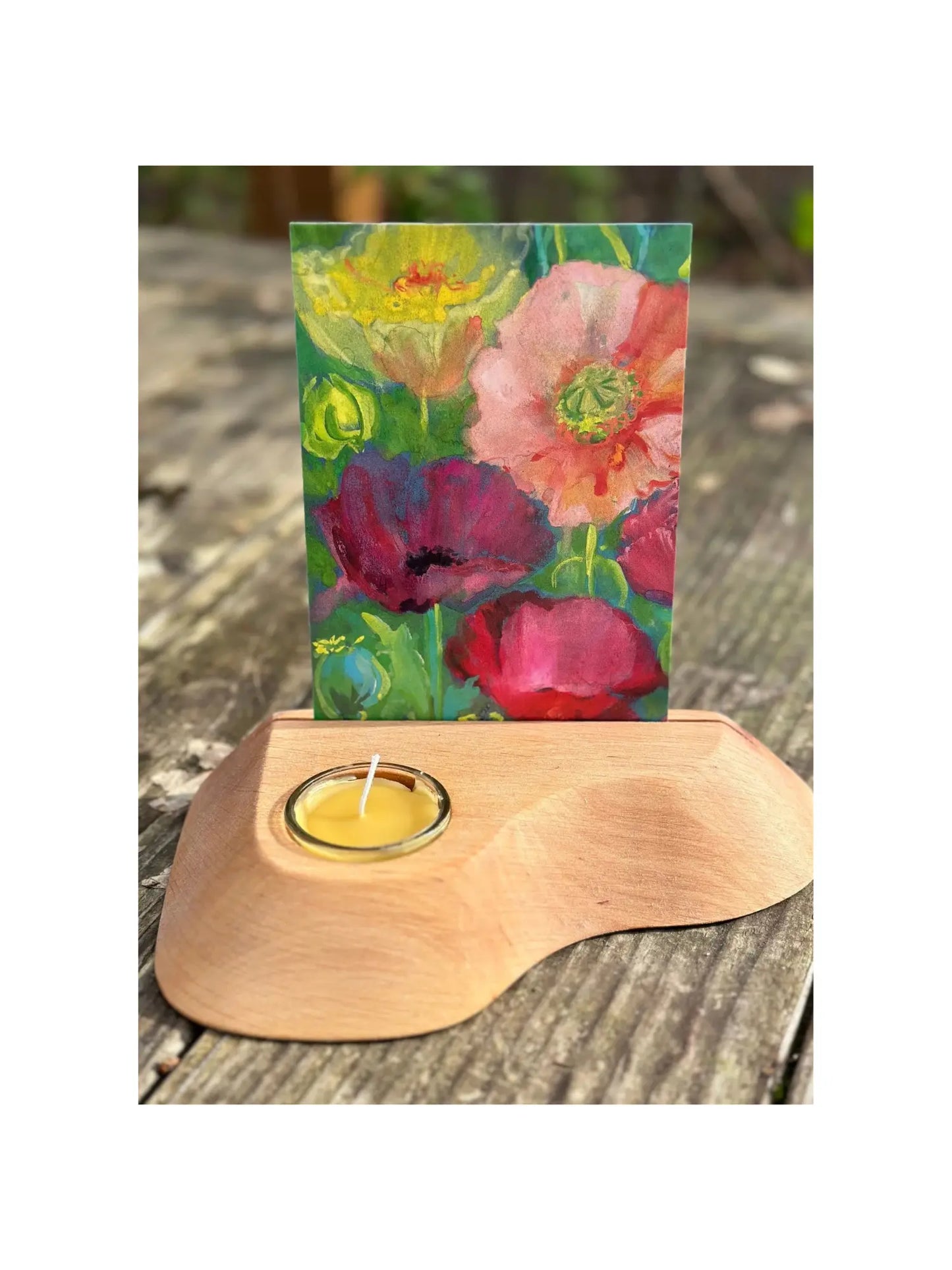 Waldorf Postcard Holder with Tea Light Candle - Alder & Alouette