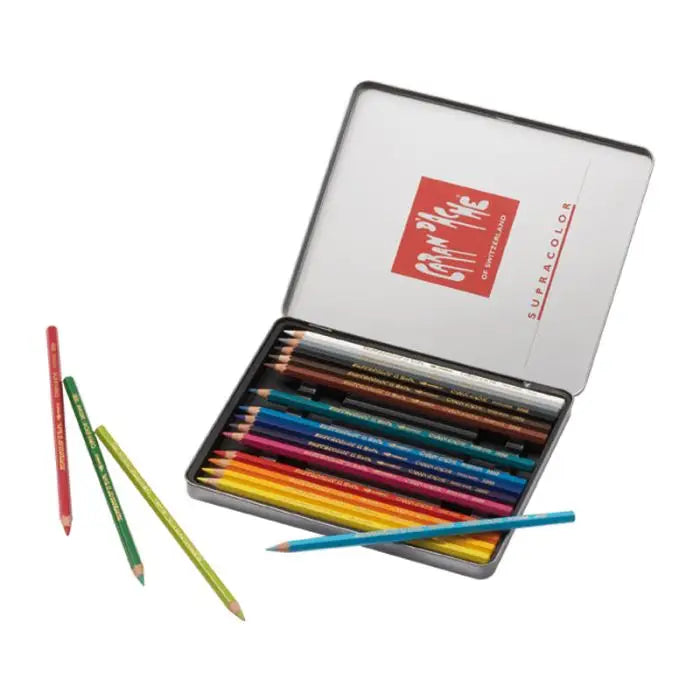 Caran d'Ache Pencils Supracolor Watercolor Pencils in a Tin Case