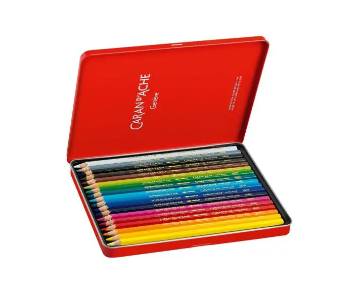 Caran d'Ache Pencils Supracolor Watercolor Pencils in a Tin Case