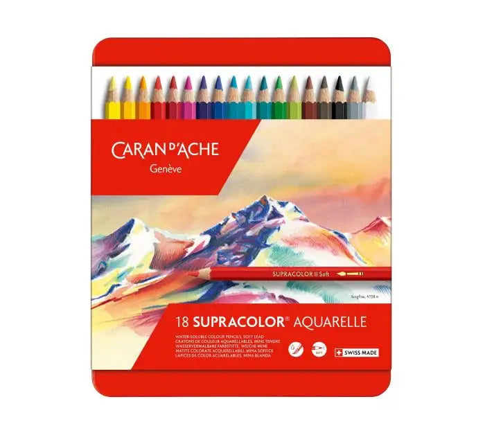 Caran d'Ache Pencils Supracolor Watercolor Pencils in a Tin Case