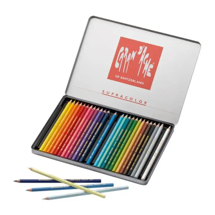 Caran d'Ache Pencils Supracolor Watercolor Pencils in a Tin Case