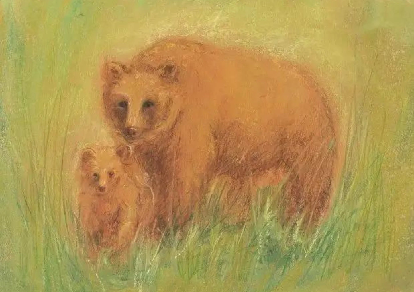 Marjan van Zeyl Postcards, Mother Bear and Cub  - Alder & Alouette