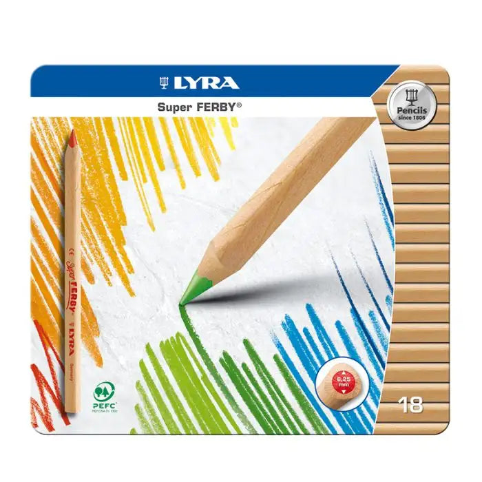 Lyra 18 Colored Pencils Super Ferby or Color Giants - Alder & Alouette