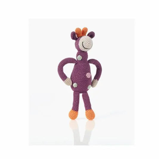 Organic Soft Toys for Toddlers, Purple Giraffe - Alder & Alouette