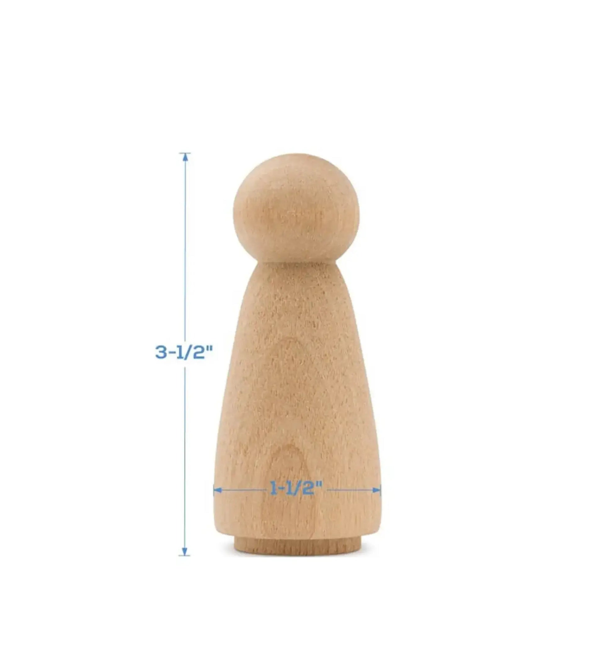 Wooden Peg Doll Blanks - Angel Peg Doll - Alder & Alouette