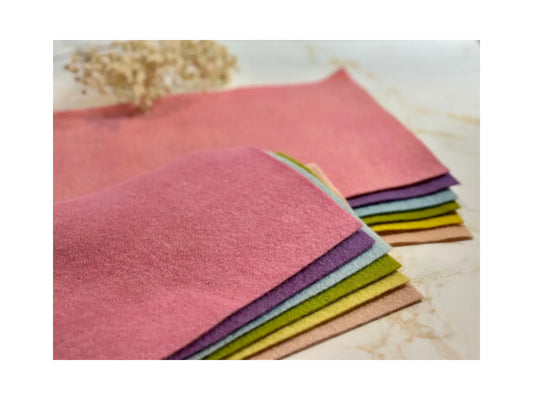 Plant Dyed Wool Felt Sheet Set in Pastel Colors