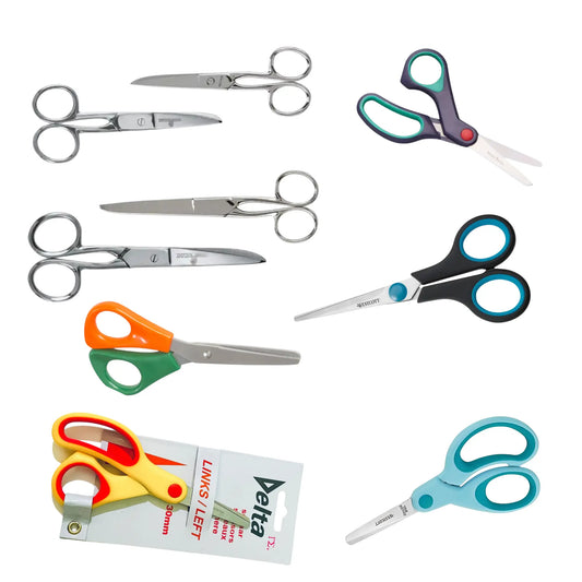 Left-Handed School Scissors – Soft Grip & Metal (plastic-free) Options