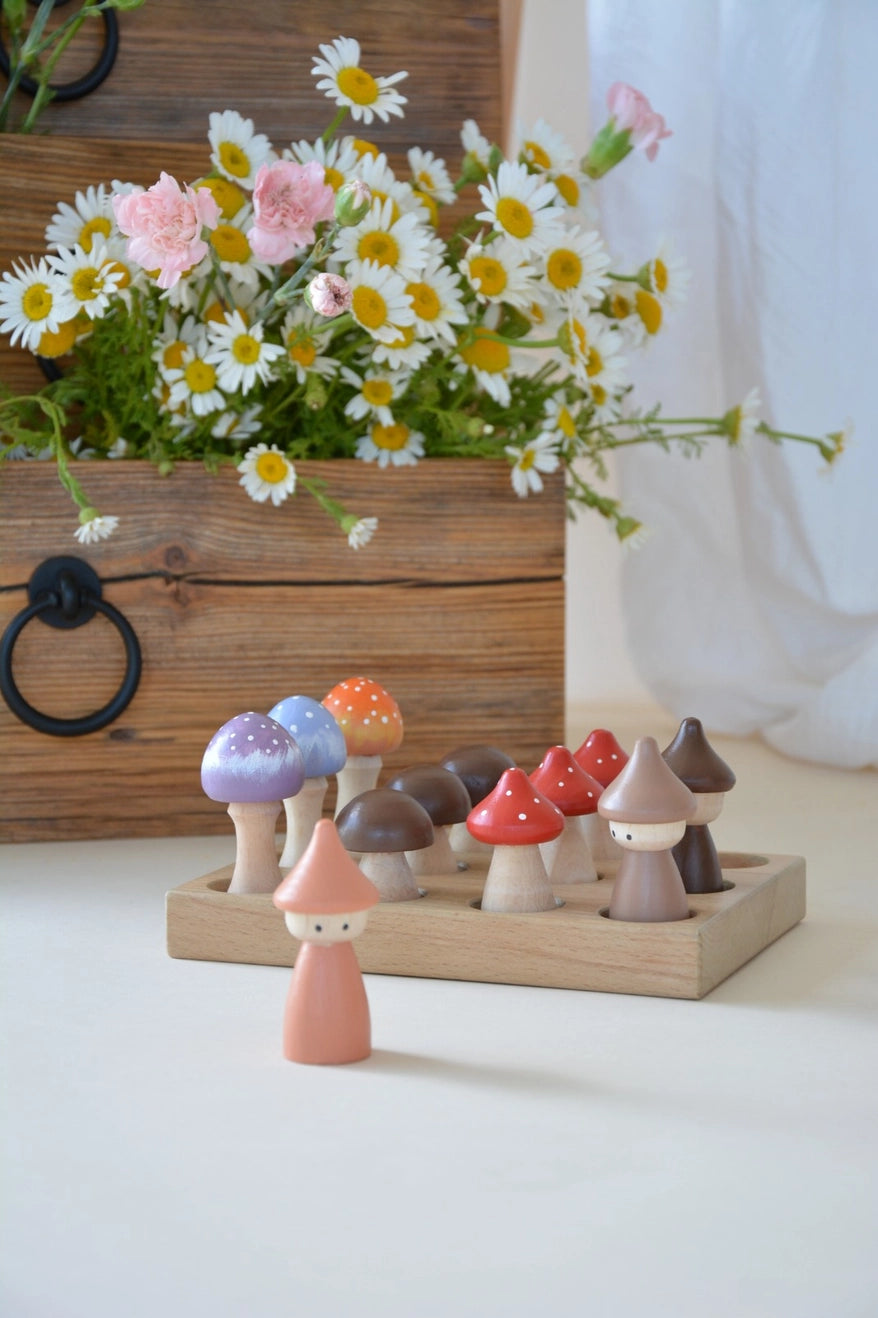 Gnomes & Mushrooms Wooden Toy Set | Pretend Play - Alder & Alouette