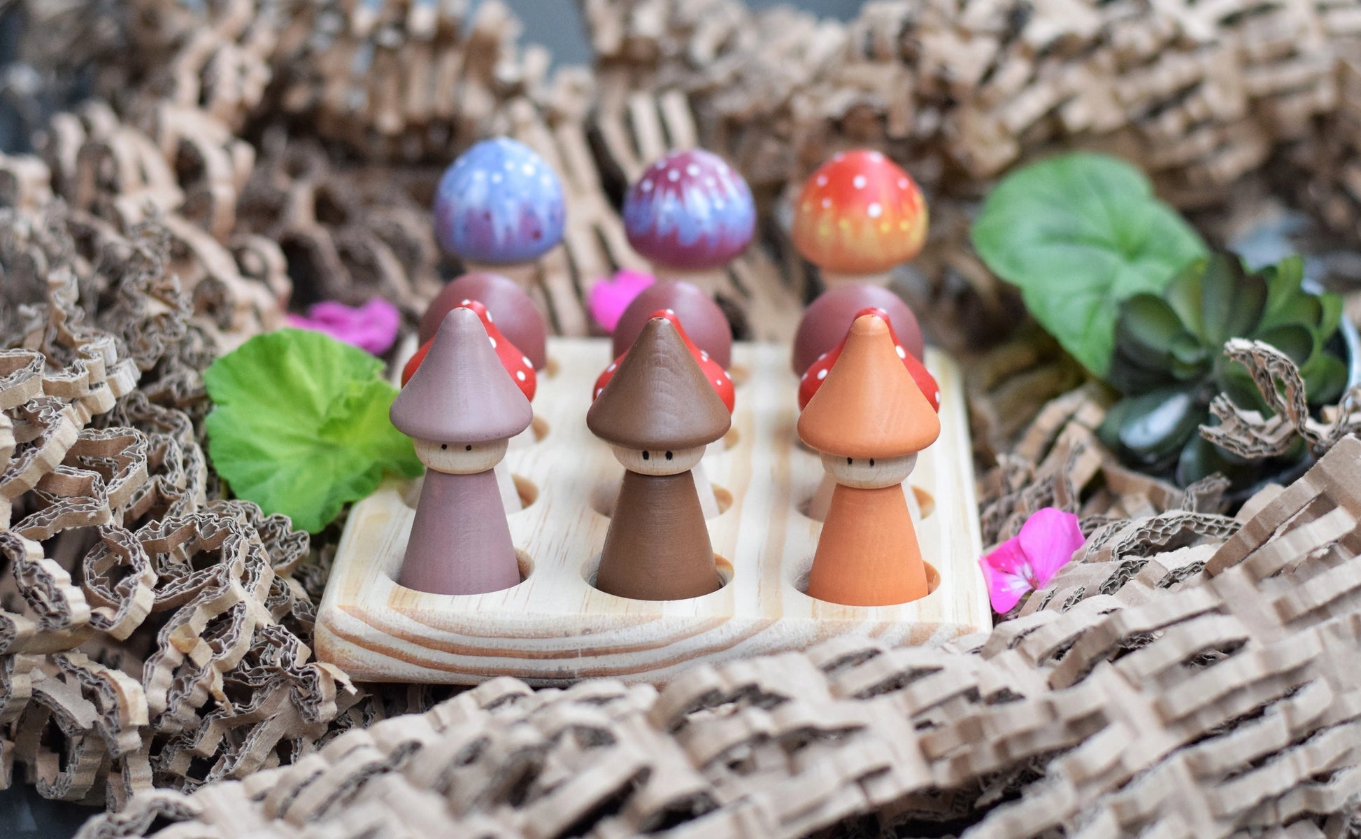 Gnomes & Mushrooms Wooden Toy Set | Pretend Play - Alder & Alouette