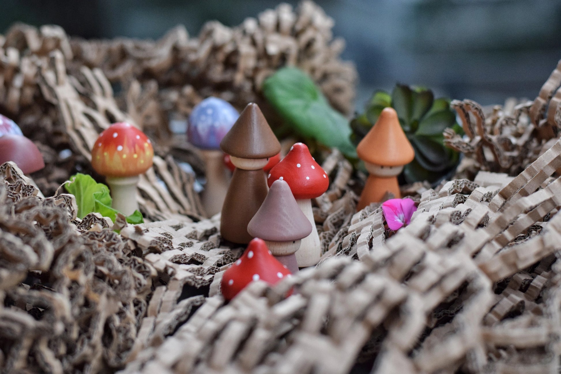 Gnomes & Mushrooms Wooden Toy Set | Pretend Play - Alder & Alouette