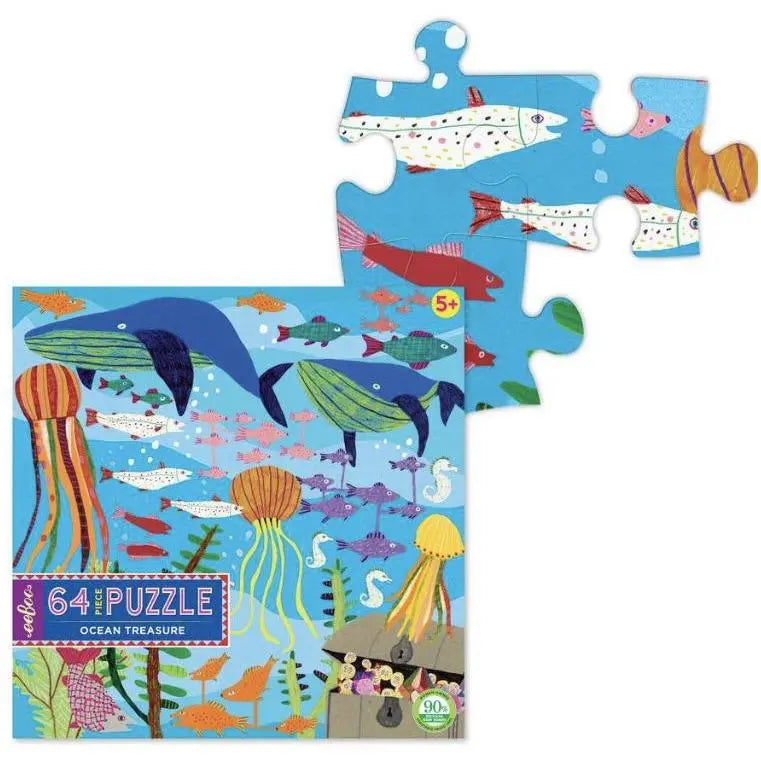 eeBoo Ocean Puzzle: Ocean Treasure 64-Piece Puzzle - Alder & Alouette