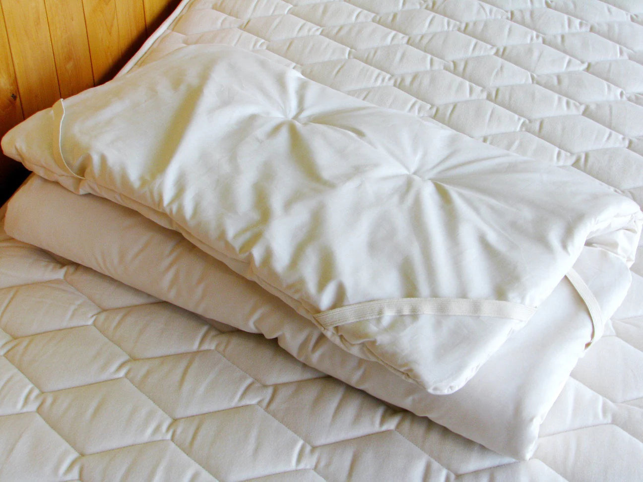 Crib Mattress Quilted Topper, Organic Cotton Sateen & Eco Wool