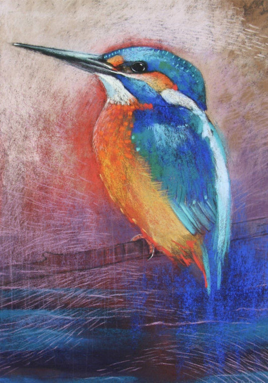 Art Postcard Kingfisher by Loes Botman - Alder & Alouette