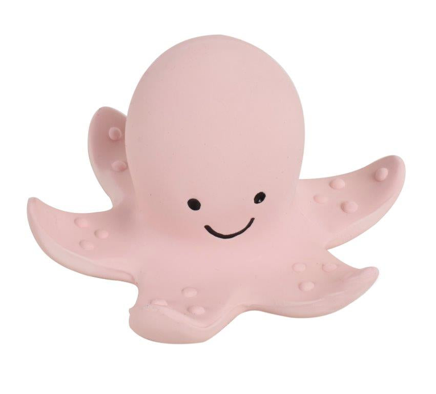 Tikiri Ocean Buddies - Organic Natural Rubber - Bath Toy, Teether, Rattle & Pretend Play Toy — Octopus