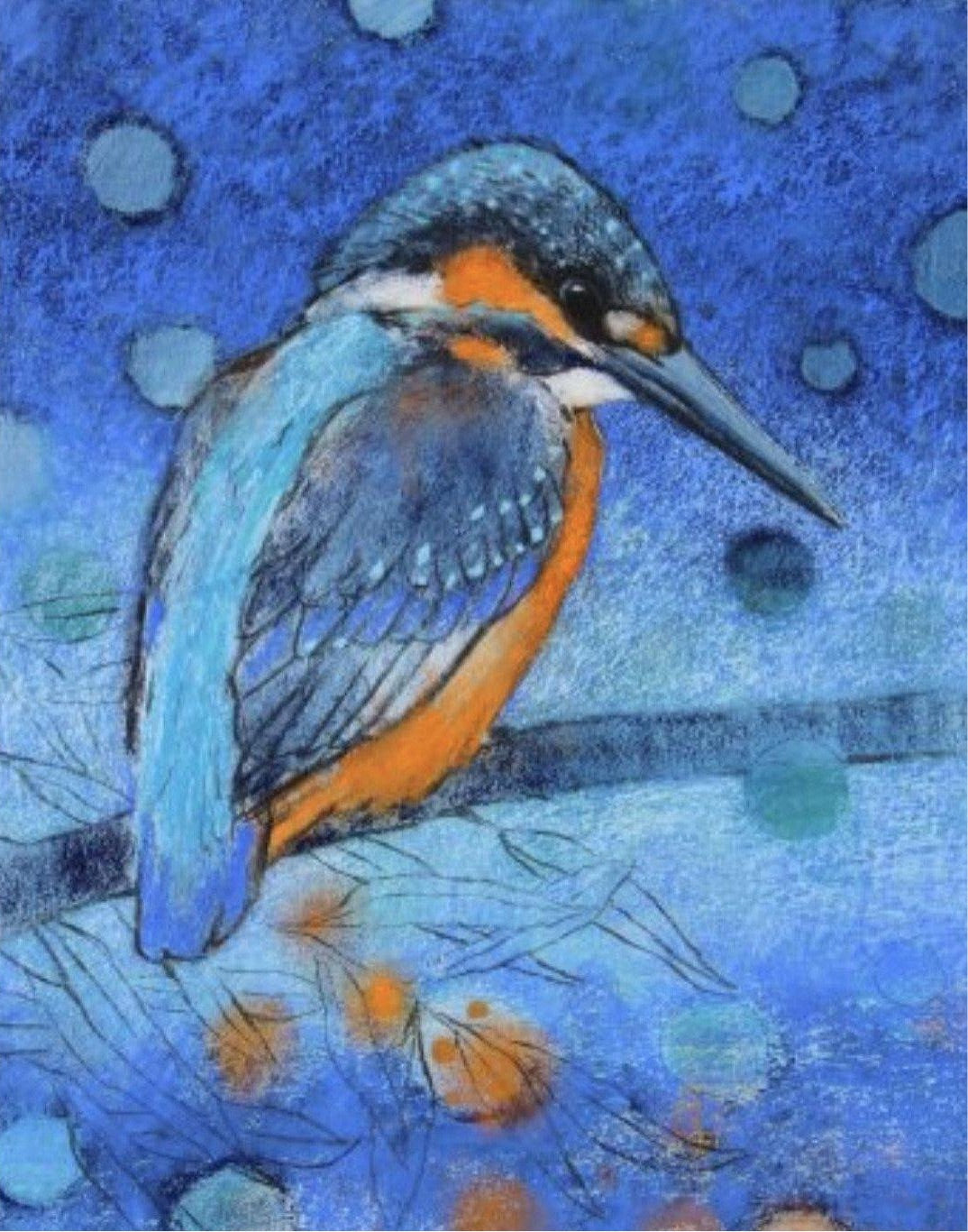 Loes Botman Kingfisher Art Postcard - Alder & Alouette
