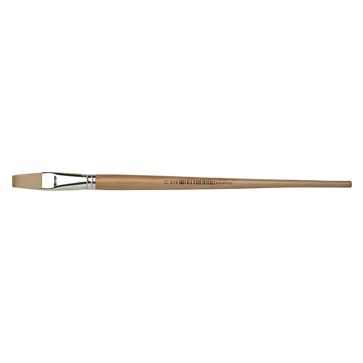Boar Bristle paintbrush for oil and acrylic with wooden handle and metal ferrule on white background