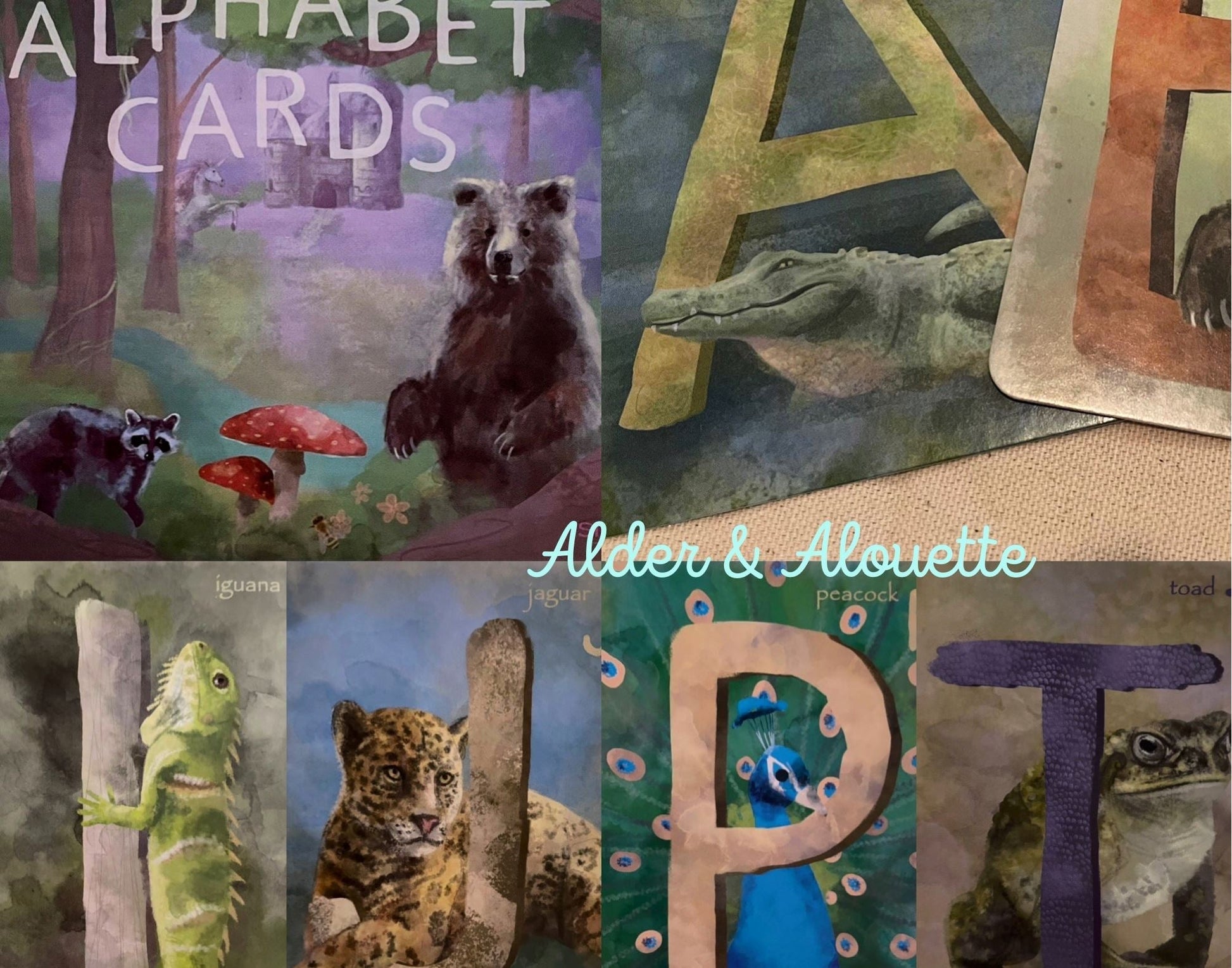 Gorgeous ABC Alphabet Cards in Watercolors - Alder & Alouette
