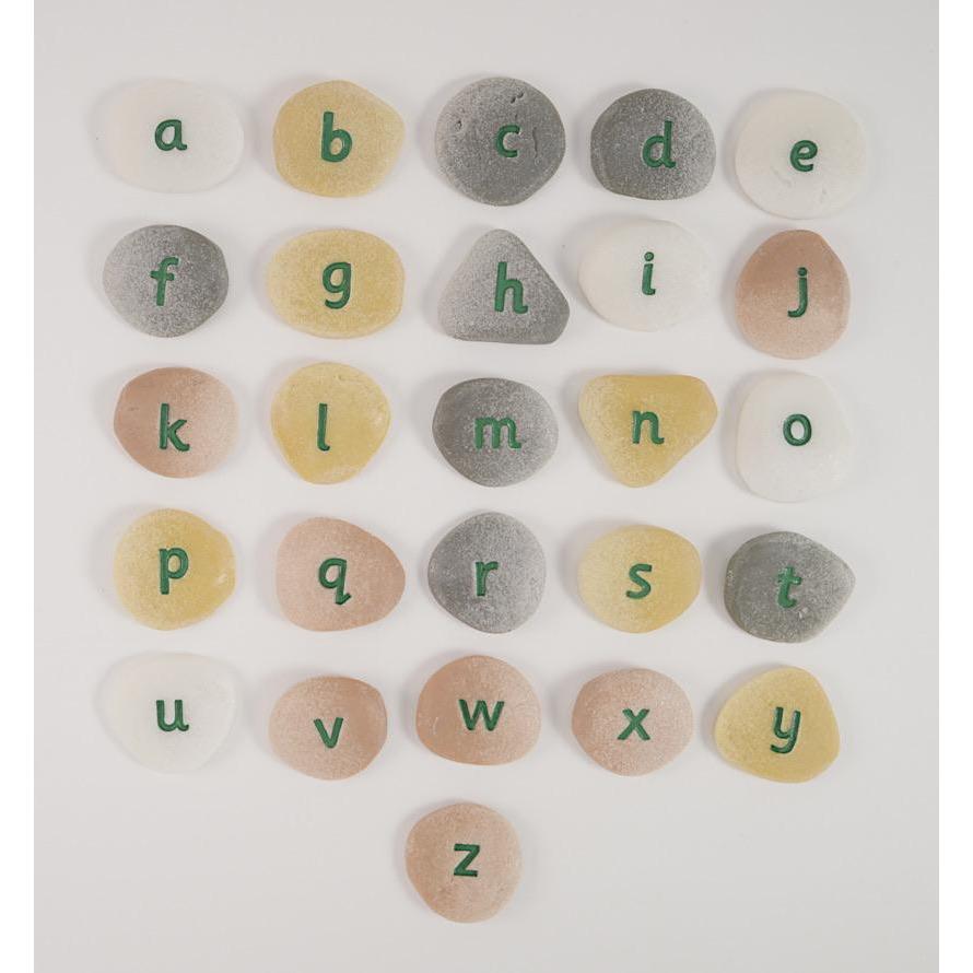 Alphabet Pebbles, Lower Case, Literacy Manipulative Lined Up - Alder & Alouette