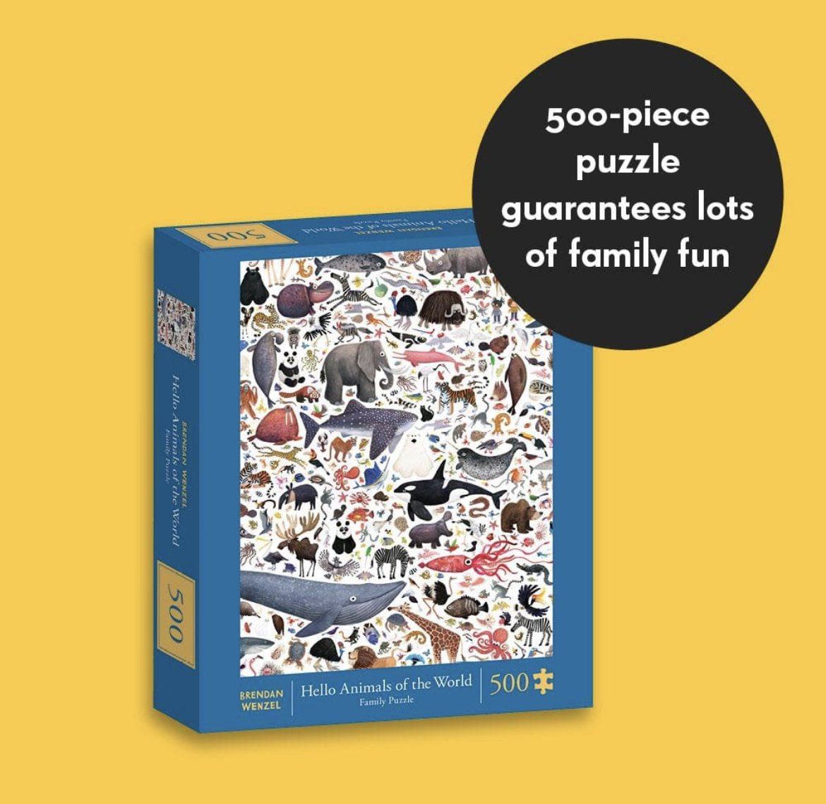 Animal Puzzle, 500 Piece-Hello Animals of the World - Alder & Alouette