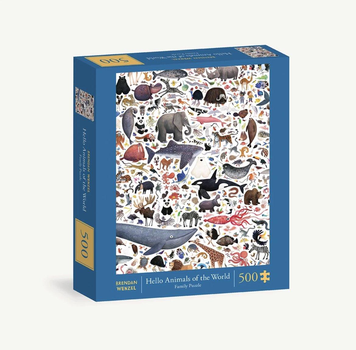 Hello Animals of the World, 500 Piece Puzzle - Alder & Alouette
