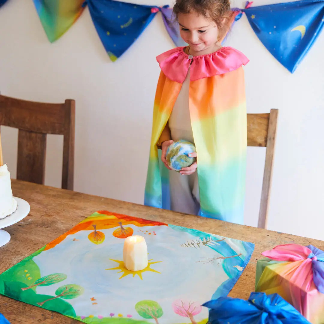 Around the Year Playsilk - Montessori Birthday Toy Play Silks - Alder & Alouette