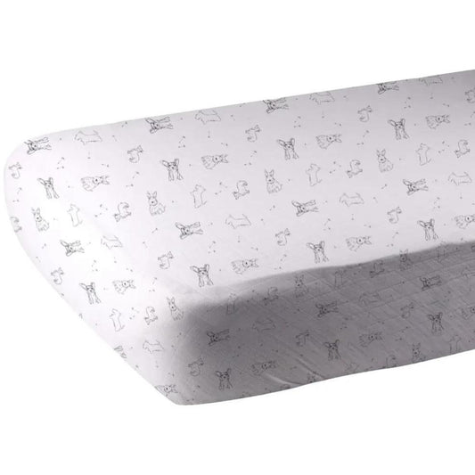 Cotton Muslin Corgi Crib Sheet | Standard Size - Alder & Alouette