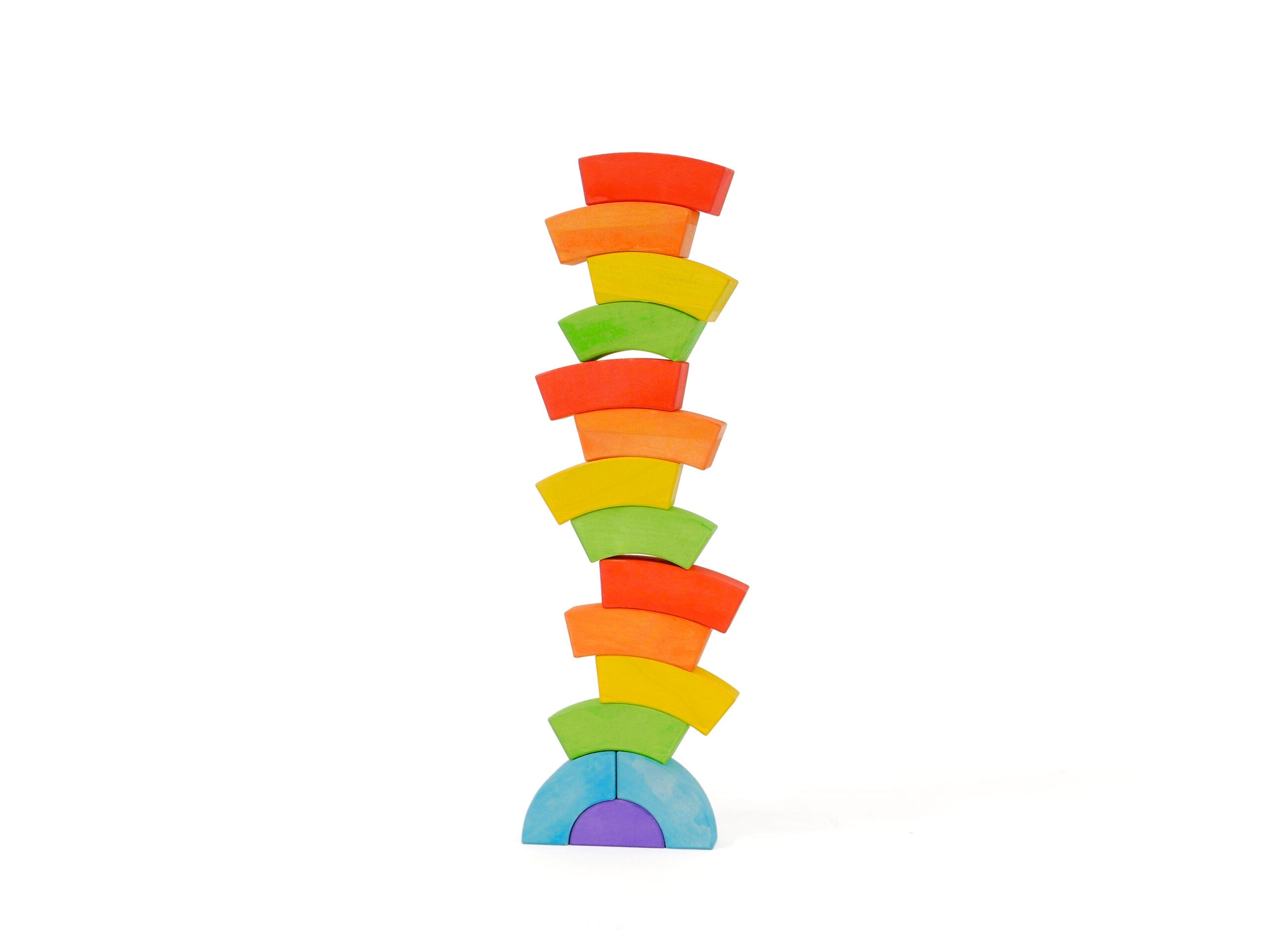 BAJO Wooden Rainbow Blocks Logic Toy Open Ended Alder Alouette