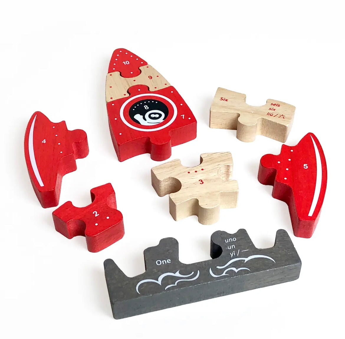 Rocket Puzzle Set by Begin Again, 3-2-1 Blast Off - Alder & Alouette