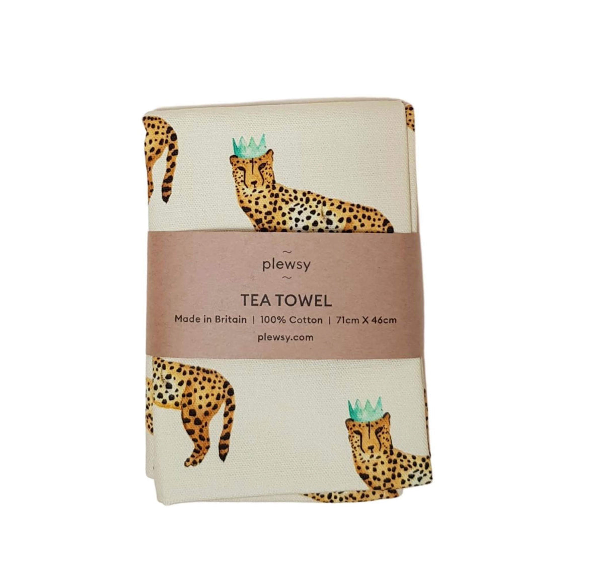 Cheetah in a Crown Cotton Tea Towel | Kitchen Towel - Alder & Alouette