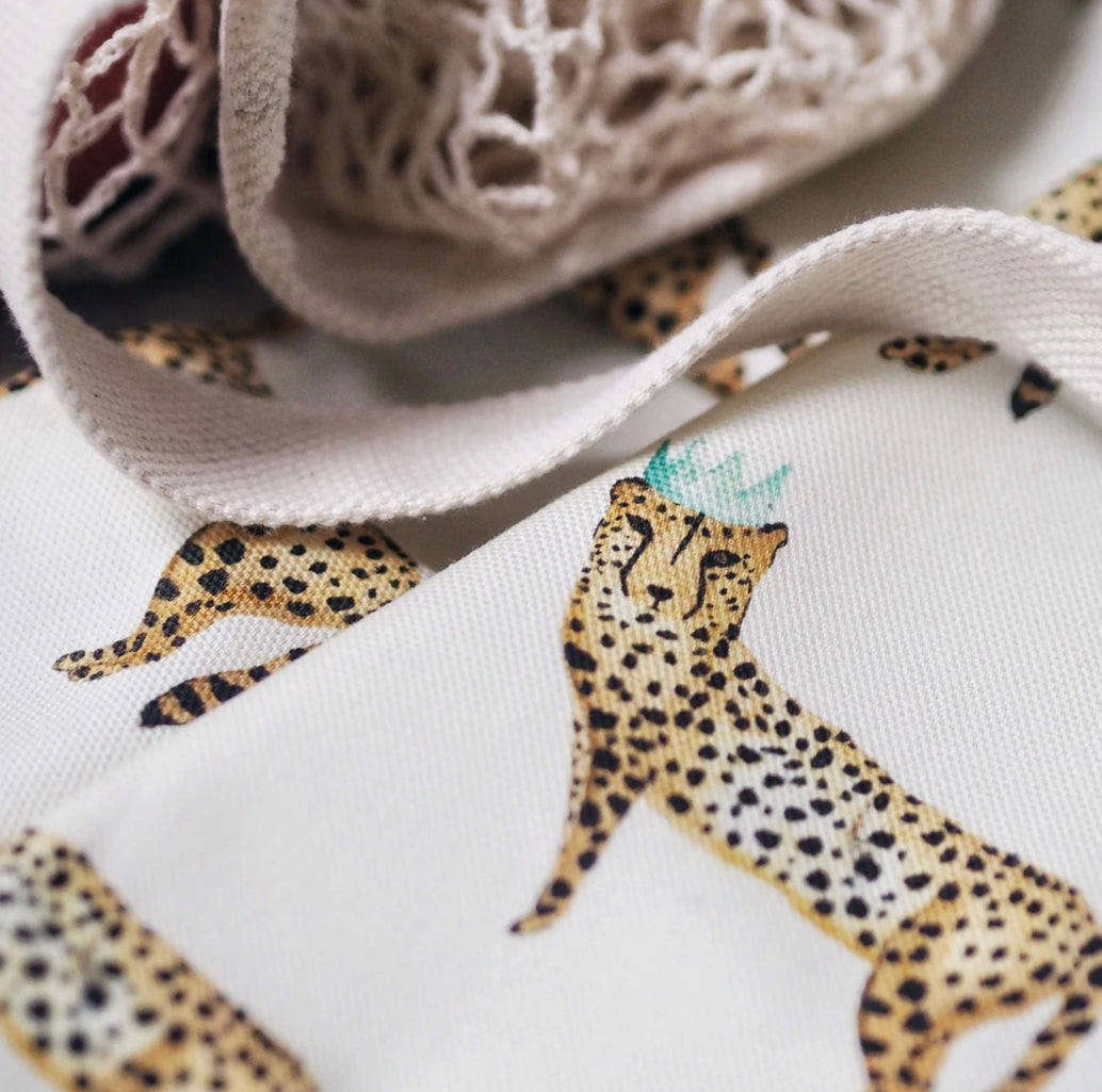 Cheetah in a Crown Cotton Tea Towel | Kitchen Towel - Alder & Alouette
