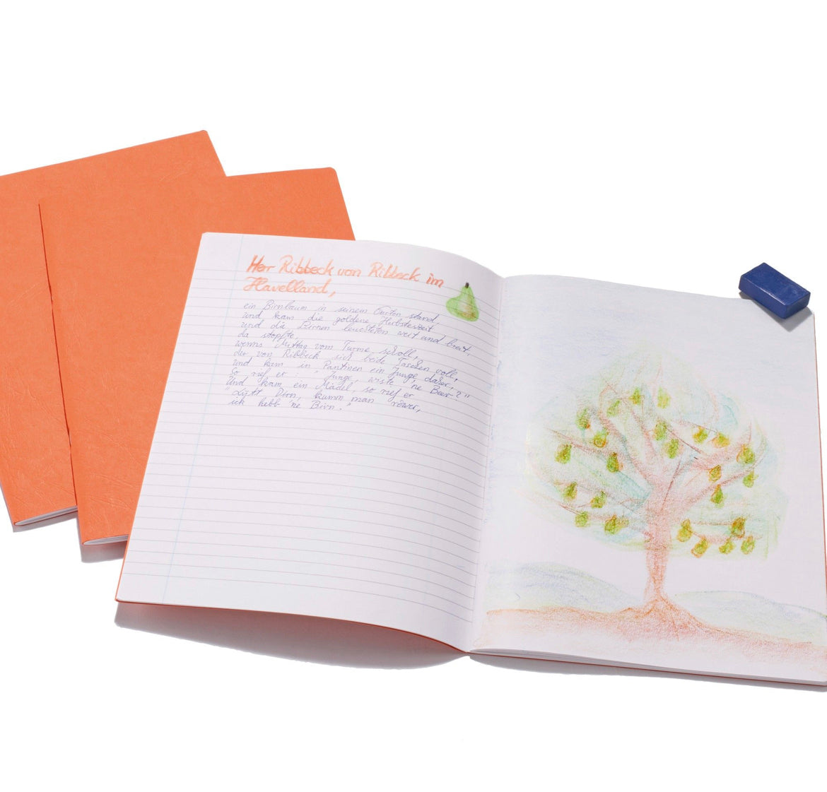 Composition Book for Poetry, 8.27"x11.69" | 4-Sheets Lined, 1 Drawing Sheet - Orange Homeschool - Alder & Alouette
