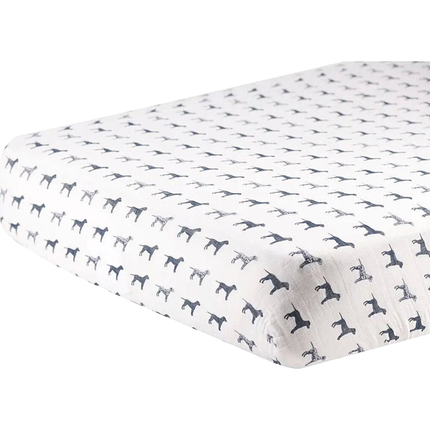 Crib Sheet, Breathable Cotton Muslin, Dalmatians | Standard Size - Alder & Alouette
