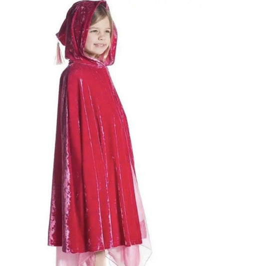 Kids Dress Up Cape in Red Crushed Velvet - Alder & Alouette