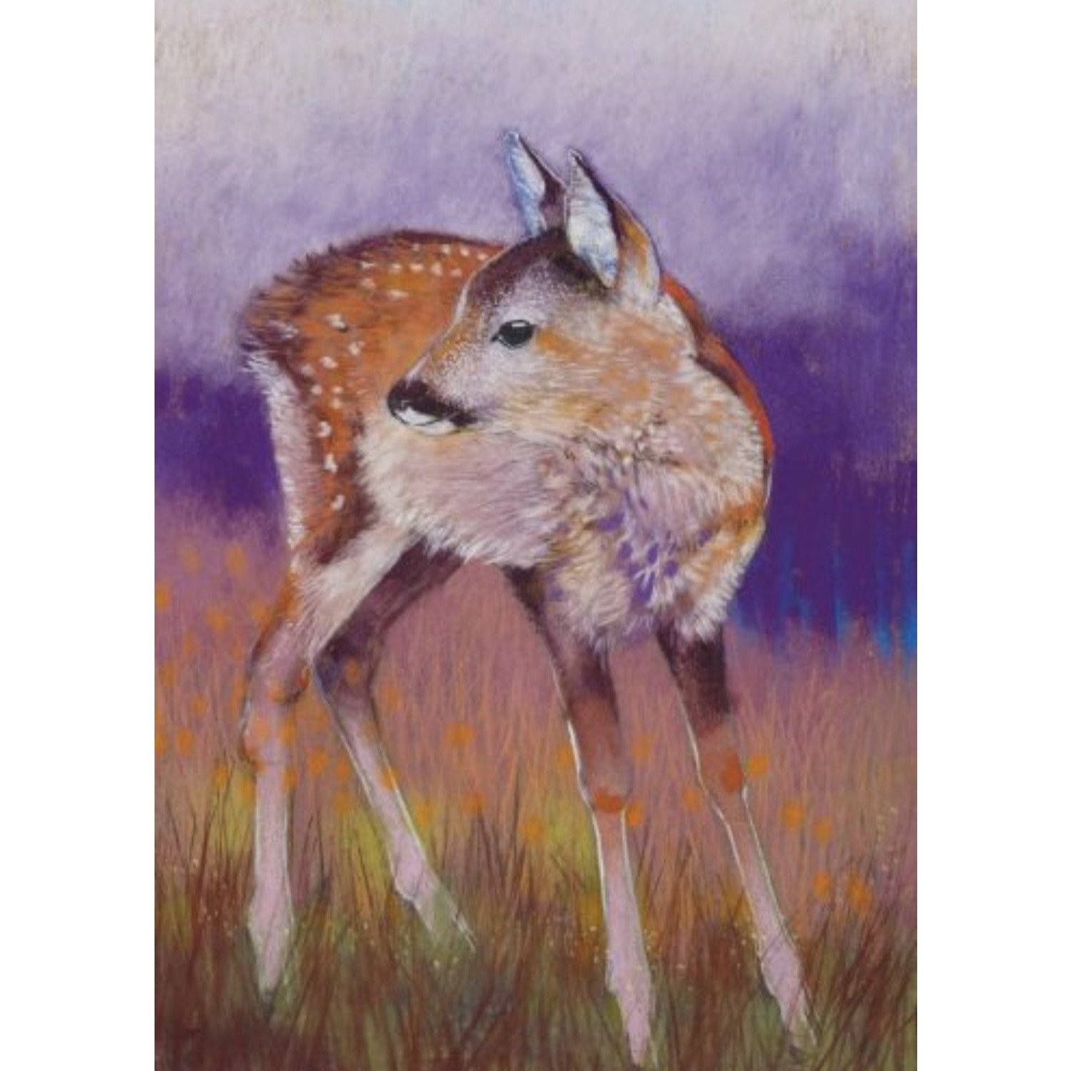 Loes Botman Art Postcard - Deer Alert - Alder & Alouette