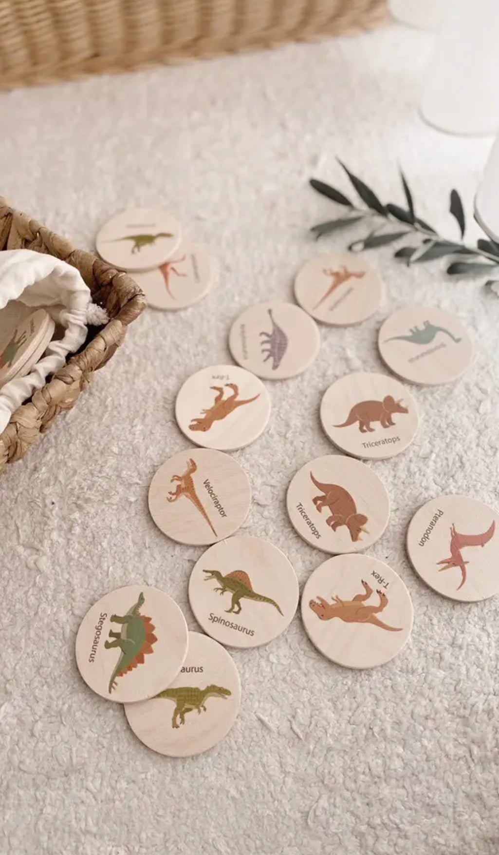 Dinosaur Game | Wooden Memory & Matching Game - Alder & Alouette