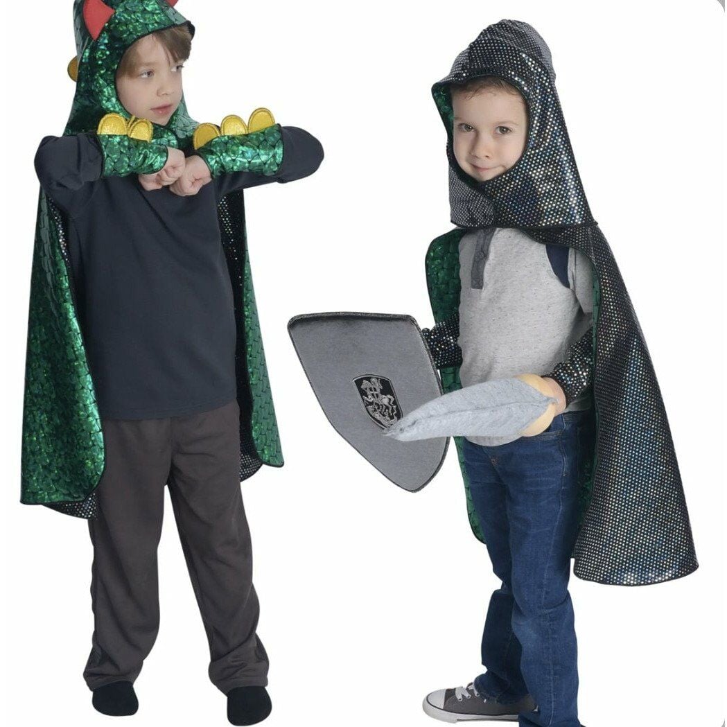 Dragon Costume and Knight Cape, Reversible Cape - Alder & Alouette