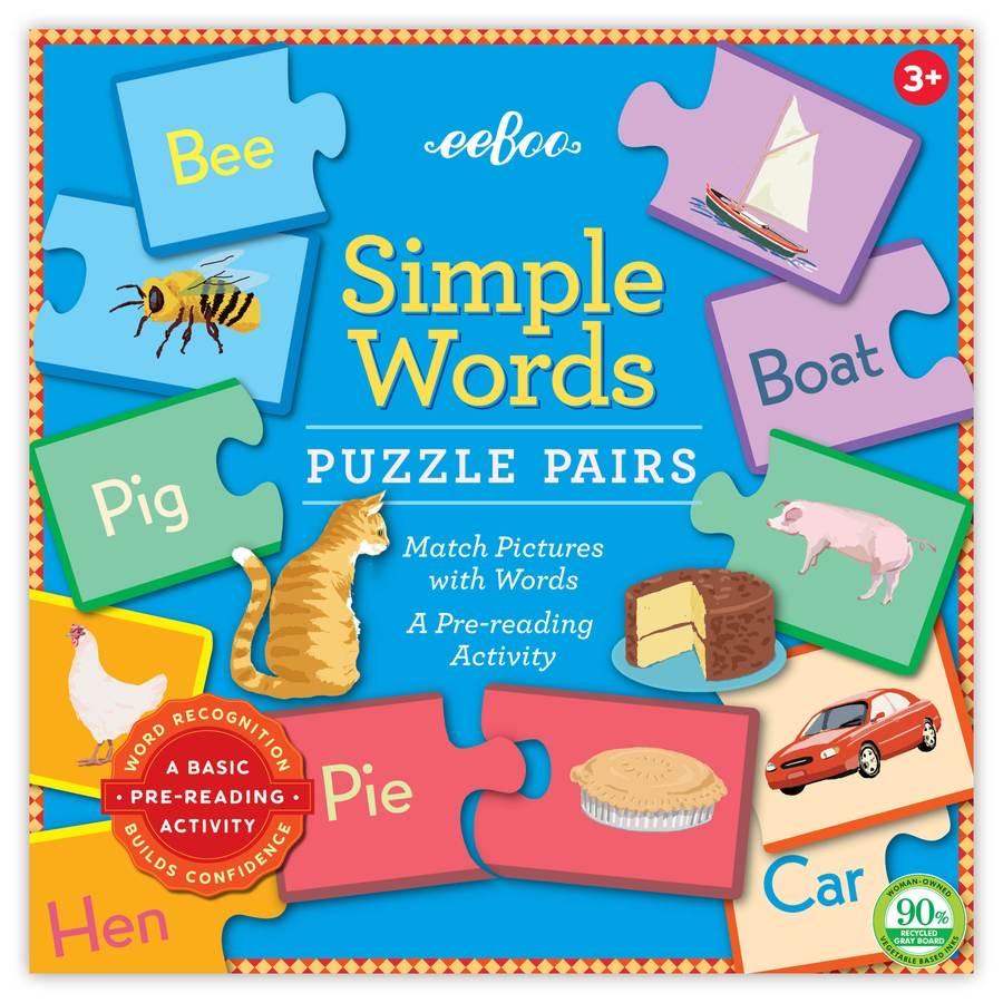 eeBoo Simple Words Puzzle Pairs | Educational Game - Alder & Alouette